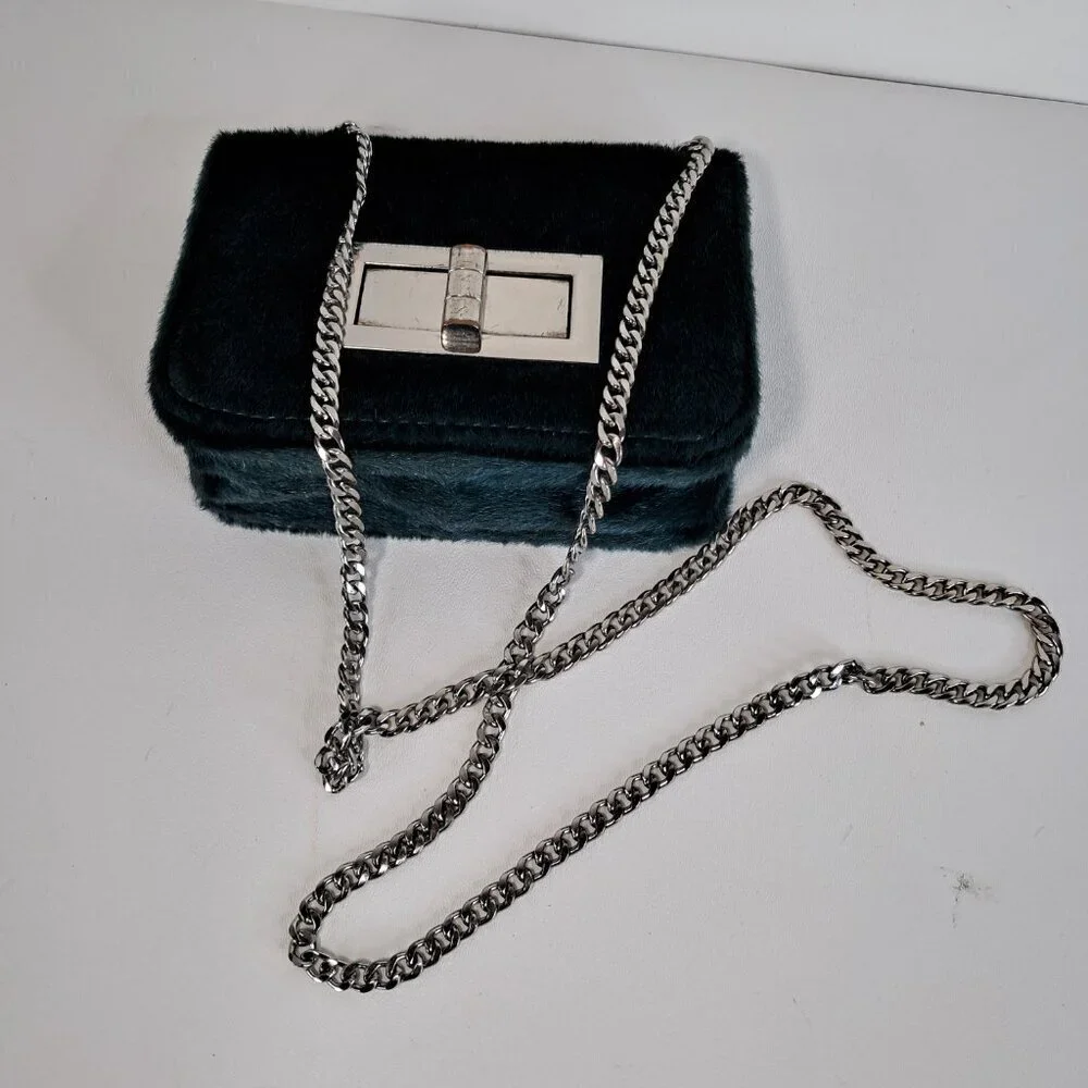 Free People Prospect Vegan Green Crossbody Bag Chain Strap